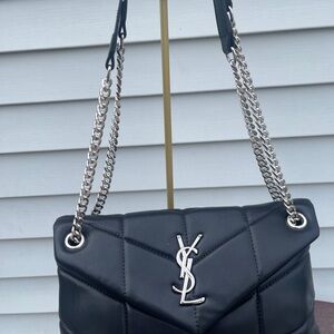 Designer look Bags Black Quilted Shoulder Bag with Silver Chain